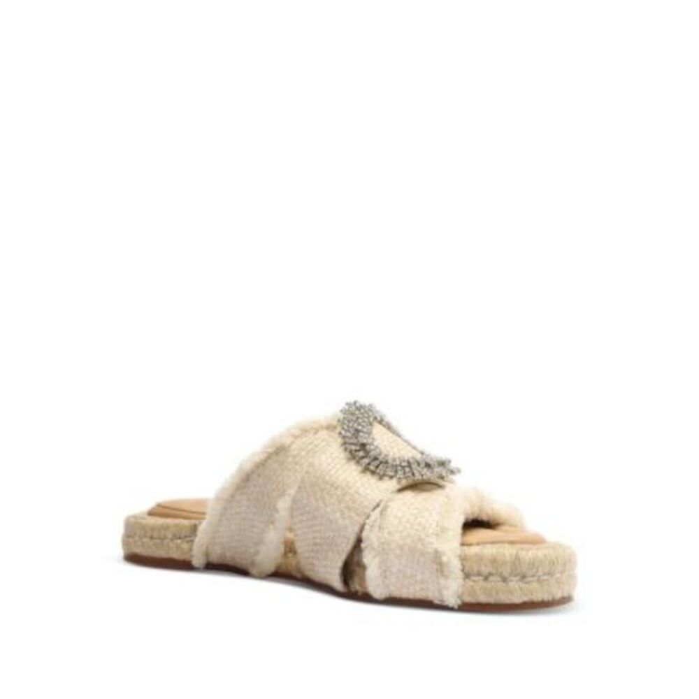 ALEXANDRE BIRMAN Womens Beige Starburst Fringed Madelina Sandals Shoes 37